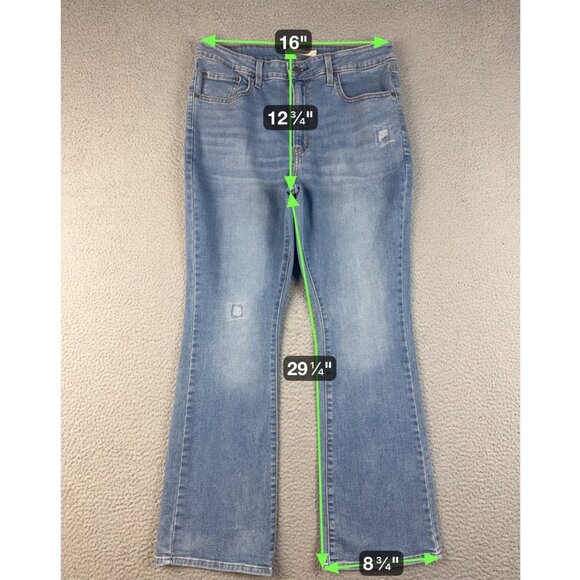 Levis Jeans Womens 32 Blue 725 Bootcut High Rise Light Wash Stretch Denim 32x29 - Picture 3 of 9